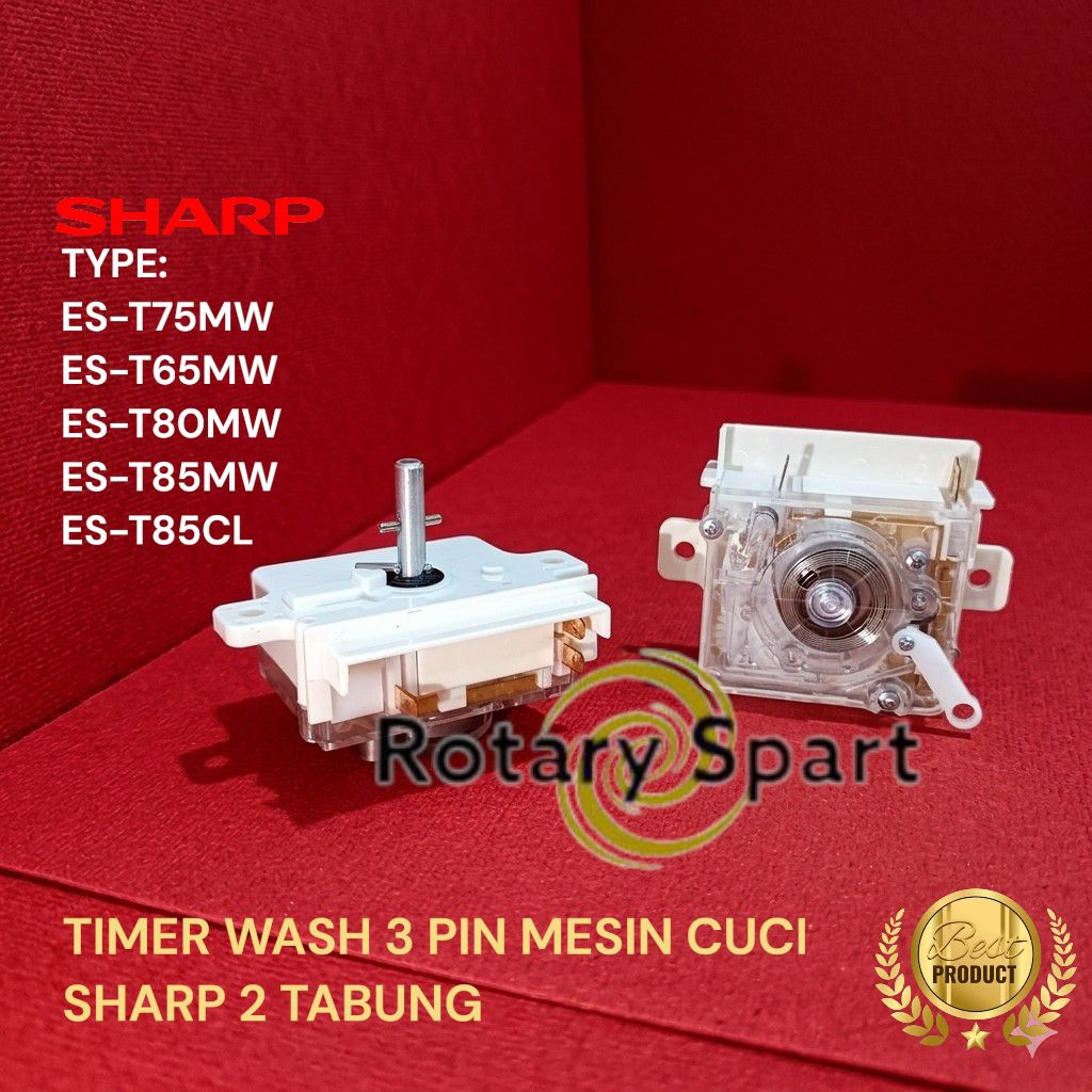 Timer Wash 3 Pin Transparan Mesin Cuci Sharp ES-T75MW ES-T65MW ES-T80MW ES-T85MW ES-T85CL