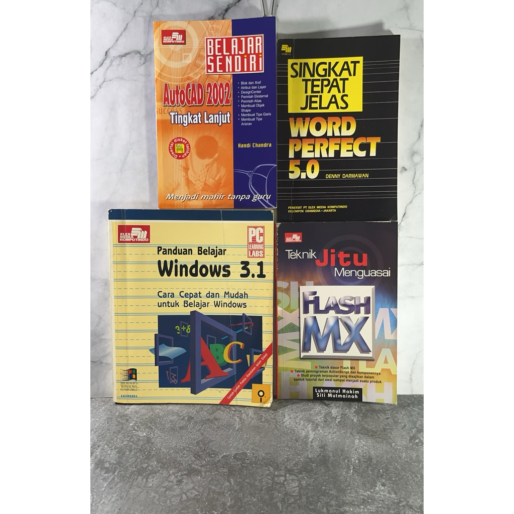Buku belajar sendiri AutoCAD 2002 Tingkat Lanjut, Singkat Tepat Jelas Word Perfect 5.0, Panduan Bela