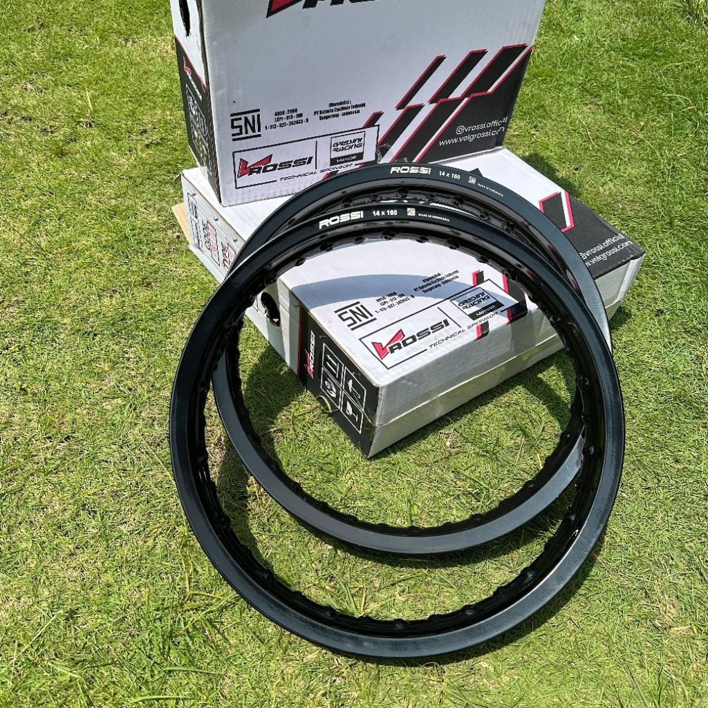 VELG V ROSSI WM UKURAN 120 140 160 185 RING 14 WARNA HITAM GLOSSY ORIGINAL TERMURAH
