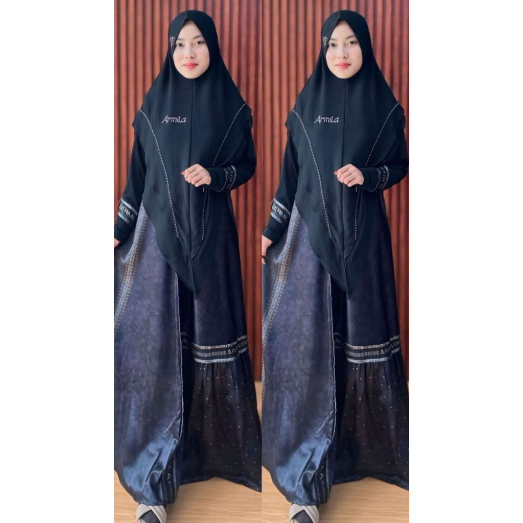 Gamis syari brand Armila Syari set Armila brand Premium Set Khimar