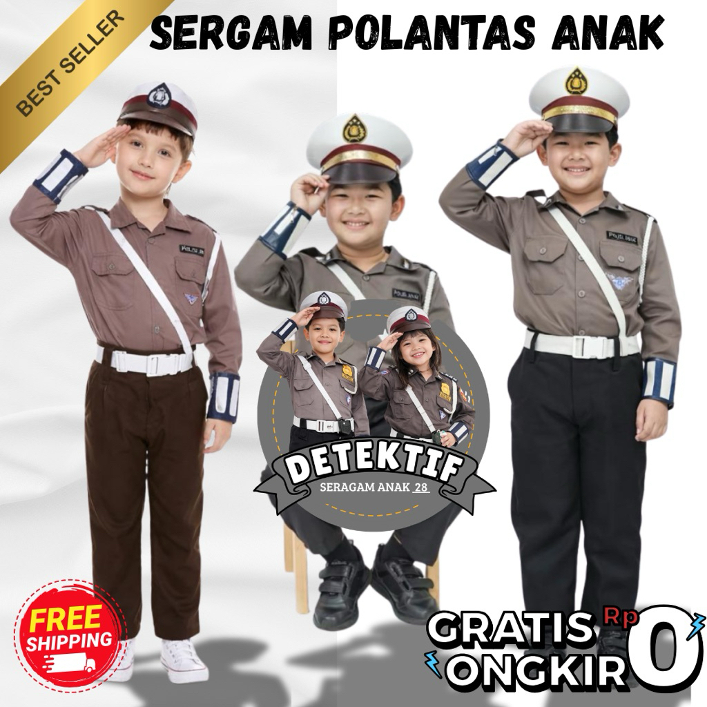 TERLARIS COD SERAGAM POLANTAS POLWAN BERKUALITA ANAK/SERAGAM POLWAN POLANTAS FESTIVAL GLOSIR ANAK