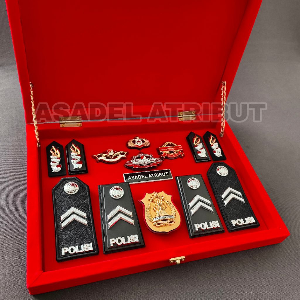 ‎SET BOX PANGKAT POLISI BRIPTU EKSKLUSIF PREMIUM / SOUVENIR BOX PANGKAT BRIPTU / PANGKAT PDH BRIPTU 