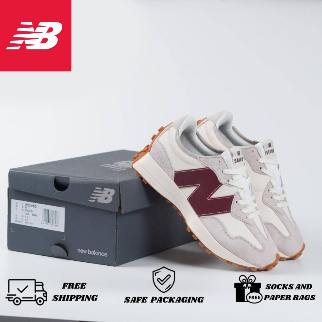 Sepatu New Balance 327 Beige Maroon