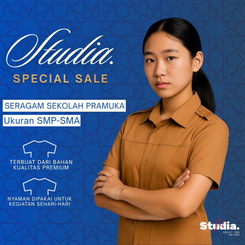 Studia -  Baju Seragam Pramuka Perempuan / Cewek Premium Lengan Panjang - Pendek Anak SD