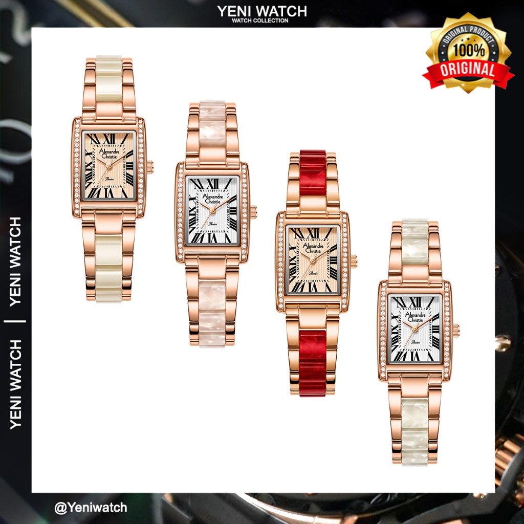 Alexandre Christie Ac 2c03 Jam Tangan Wanita Original Garansi 1 Tahun Kotak Kayu