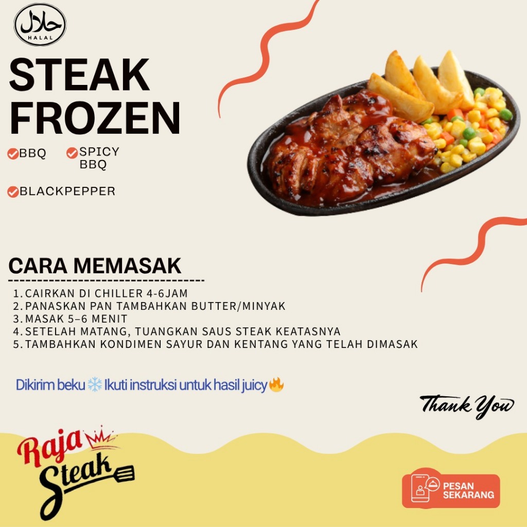 Paket Steak Ayam Frozen by Raja Steak- Praktis tinggal masak -Steak Frozen Murah