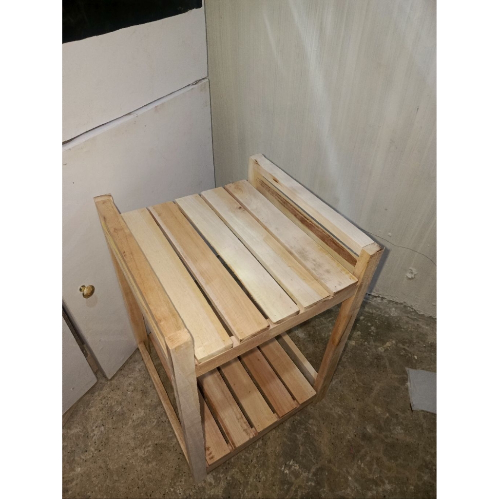 Rak mejikom / Rak dispenser serbaguna minimalis Rak kayu mahoni
