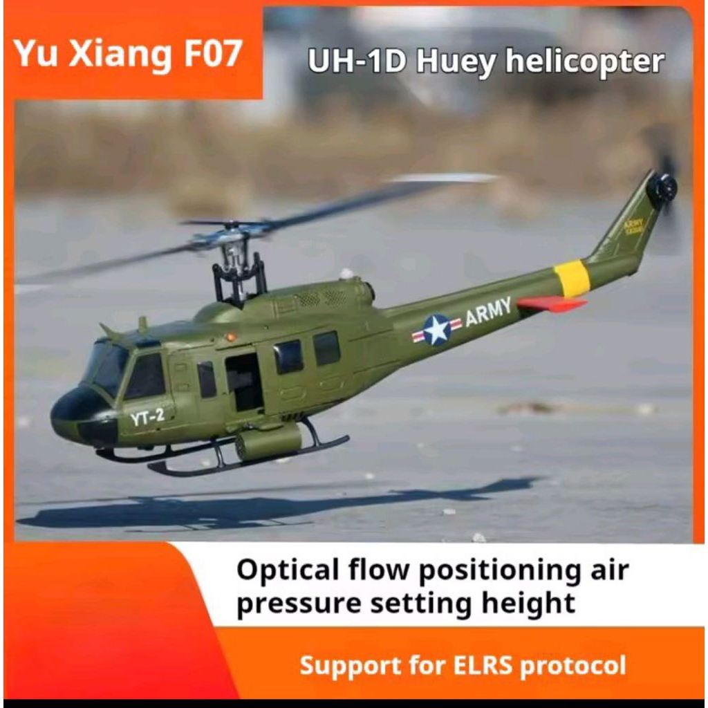 Rc helicopter huey UH 1 skala 1/34 brushless 3D 6CH