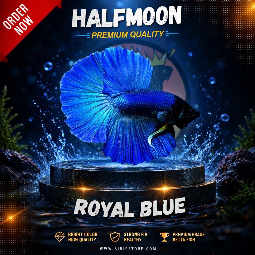 ROYAL BLUE HALFMOON BLUE SOLID SIRP RAPIH DAN  BUKAAN LEBAR