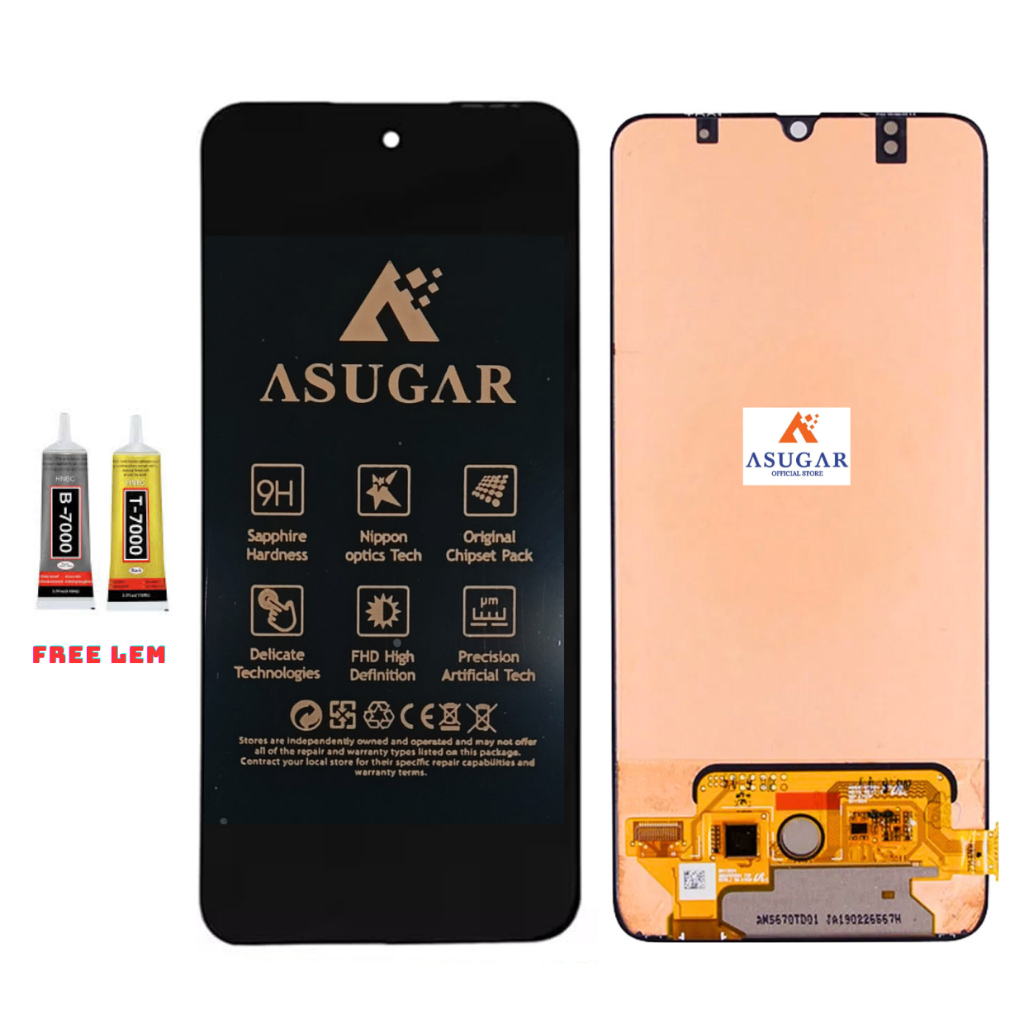 LCD SAMSUNG A70 OLED FINGER PRINT (PLUS FRAME)