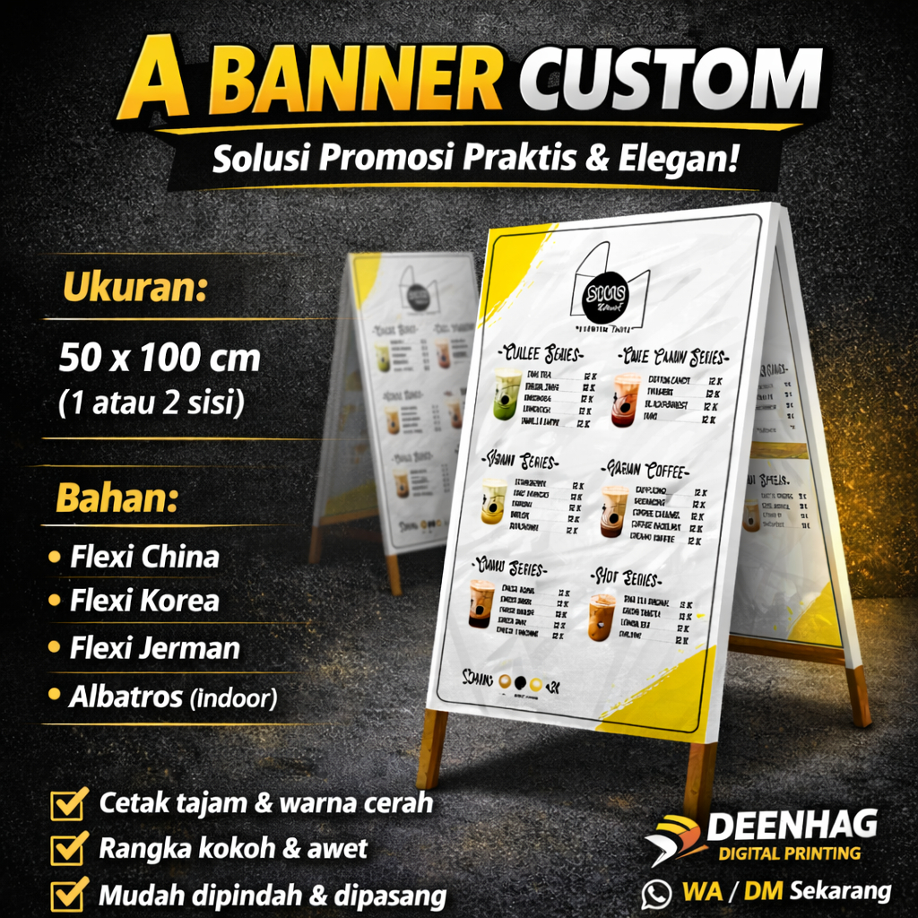 Standing A banner / Standing banner Promosi Custom