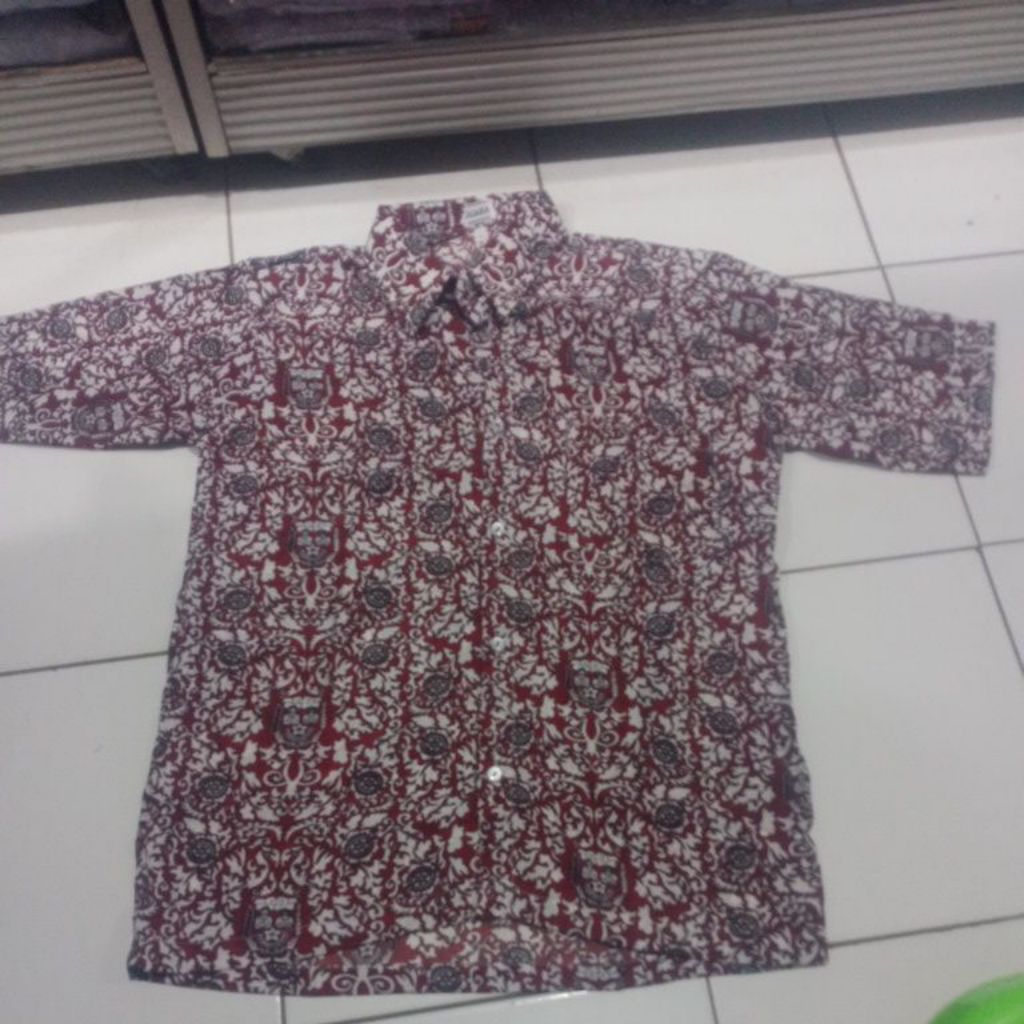 baju batik pringsewu Lampung pendek sekolah SD lengan pendek pria  Pringsewu batik anak