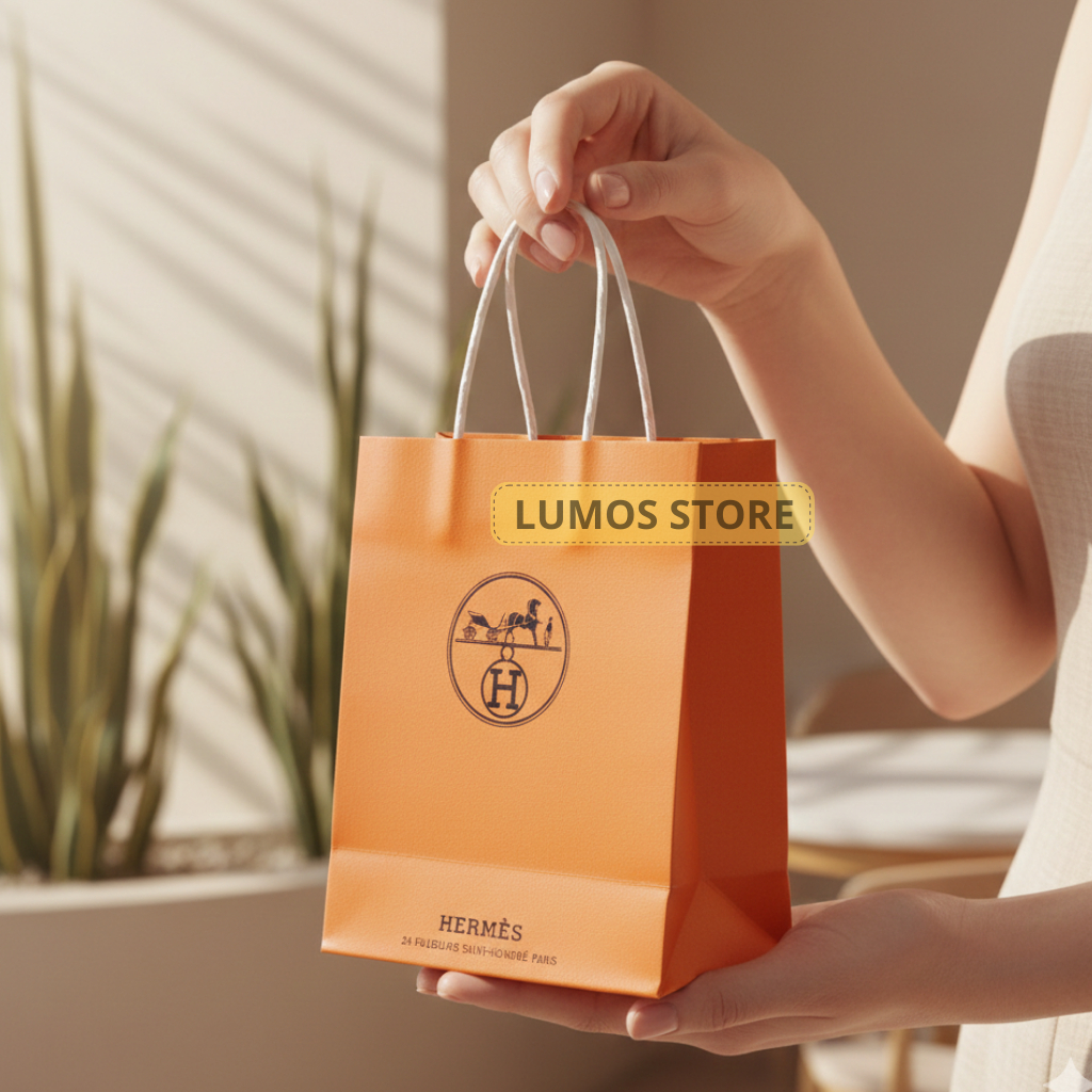 Paper Bag Hermes Ukuran Small 2 Sisi Tas Kado Hadiah Hampers