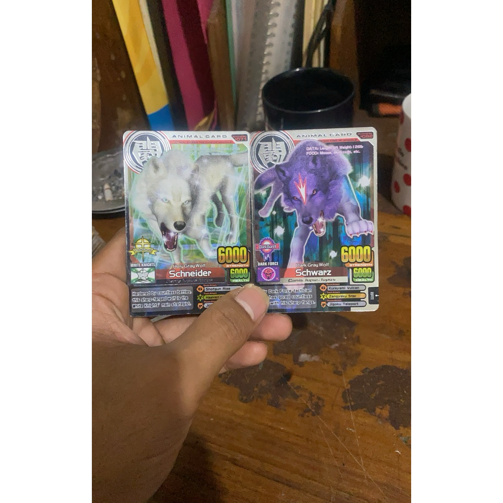 Kartu Animal Kaiser, Schneider & Schwarz, Animal Card 071 & 082, Ver 6, Ori Namco