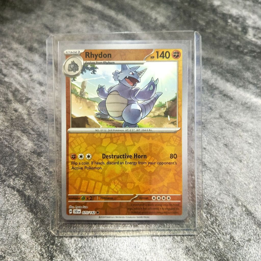 kartu pokemon original english rhyhorn dapat toploader | sedia kartu pokemon SAR / AR / CHR