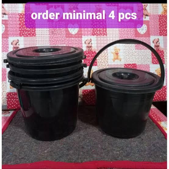 per4 pcs ember timba hitam 3 galon + tutup 11 liter tasyukuran / air, slametan / syukuran / hajatan