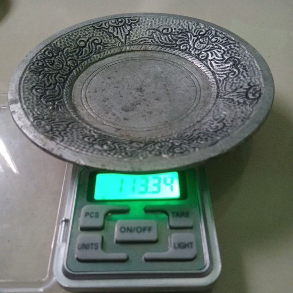 piring perak antik