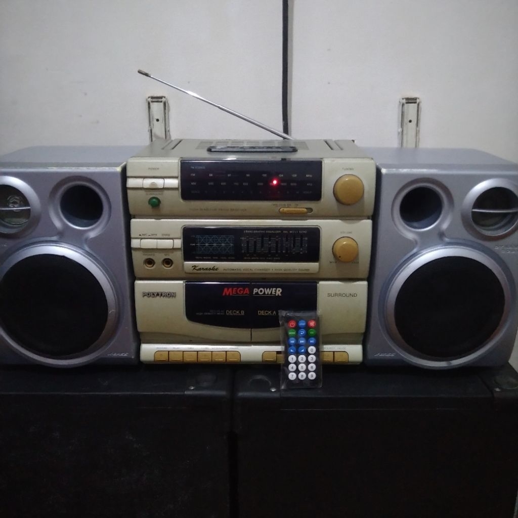 Polytron mini Compo Mega Power Bluetooth FM Radio USB Karaoke