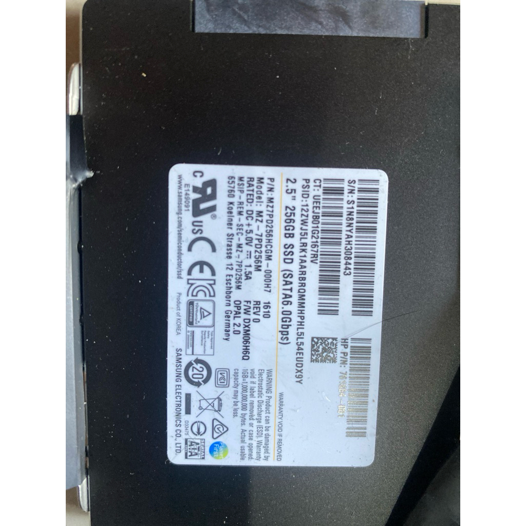 SSD Samsung 256GB SATA 2,5 Inch Garansi Toko 1 Bulan