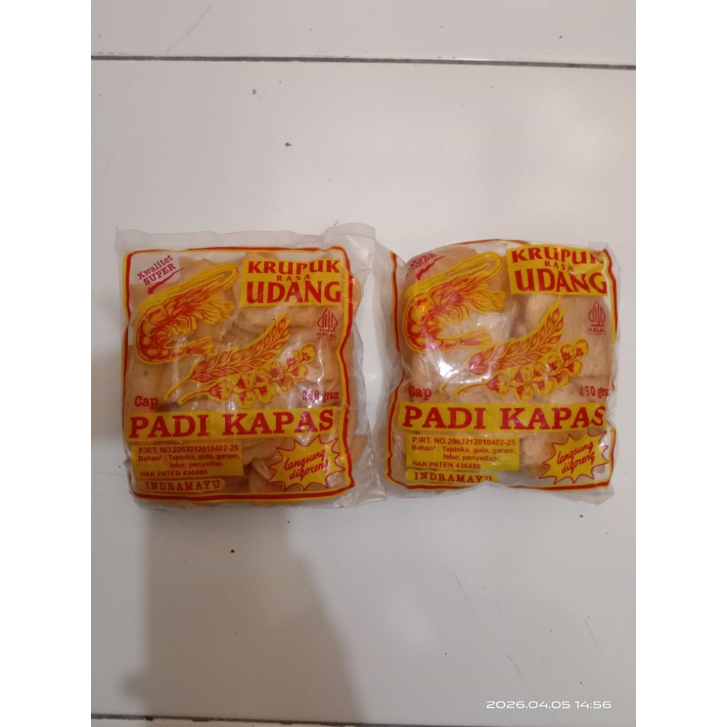Kerupuk Udang Cap Padi Kapas 250 Gram - Renyah, Gurih, dan Praktis