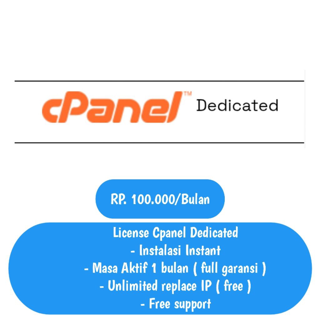 [PREMIUM] Lisensi cPanel Dedicated (Metal) – Unlimited Replace IP & Full Fitur