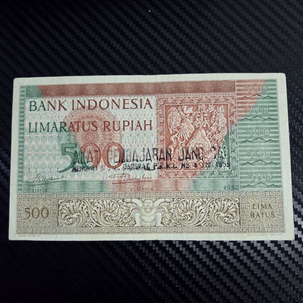 Uang Kuno 500 Rupiah Budaya 1952 Asli Indonesia – Uang Lama Koleksi Indonesia Check Detail Foto