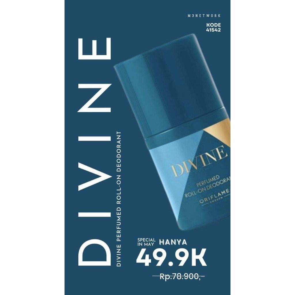 DIVINE Perfumed Roll-On Deodorant Oriflame 50ml
