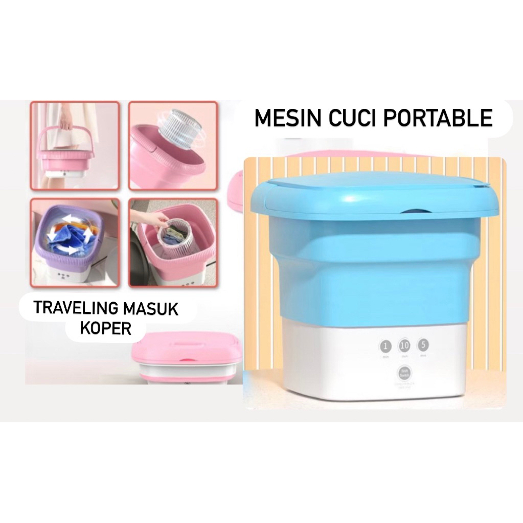 Ember Mesin Cuci Mini Otomatis Dengan Pengering Kapasitas 2.5Kg / Mesin Cuci Portable / Mesin Cuci L
