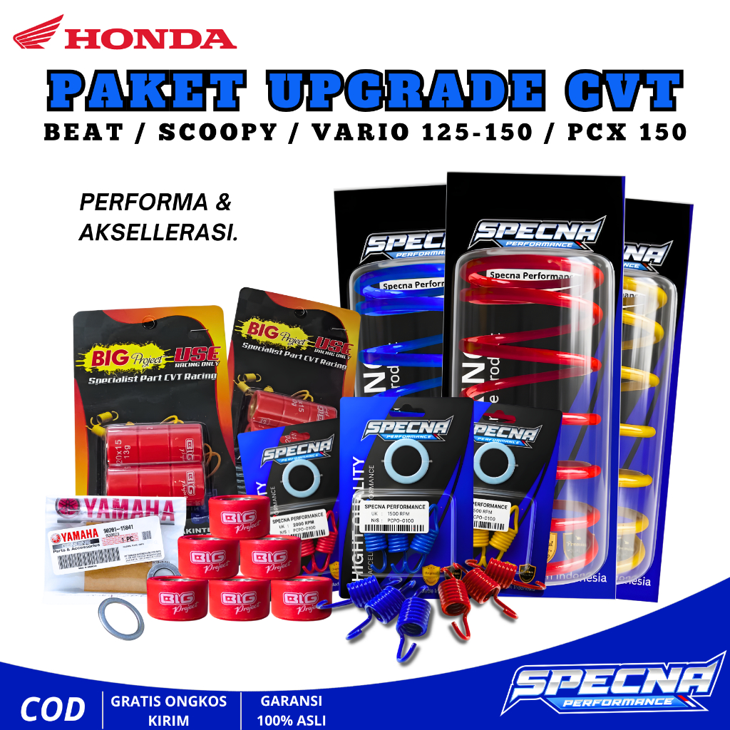 PAKET UPGRADE CVT BEAT SCOOPY VARIO 125 VARIO 150 ADV PCX 160 ROLLER RACING CVT UPGRADE FULL KIRIAN