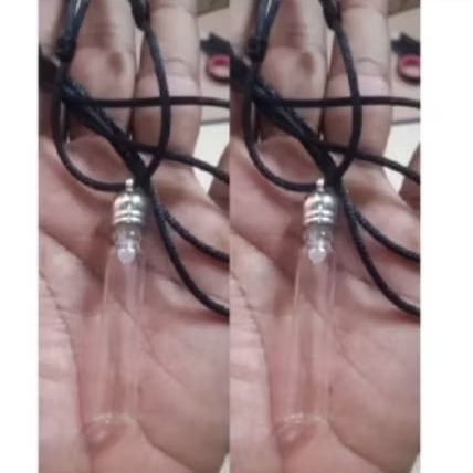 kalung liontin tabung botol kaca 2 ml etnik