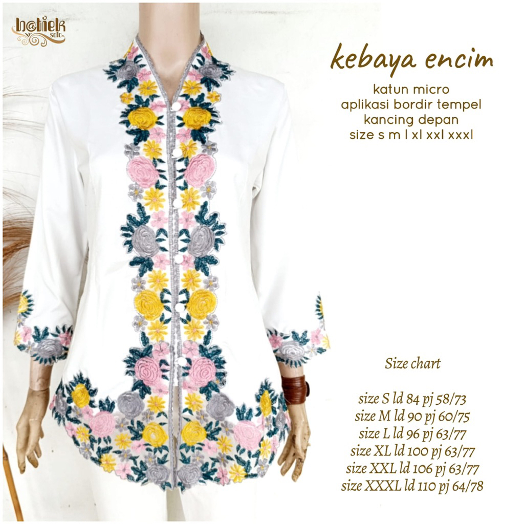 kebaya encim terbaru bordir tempel