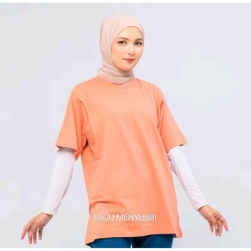 Baju Kaos Ibu Menyusui Lengan Pendek||Manset Busui