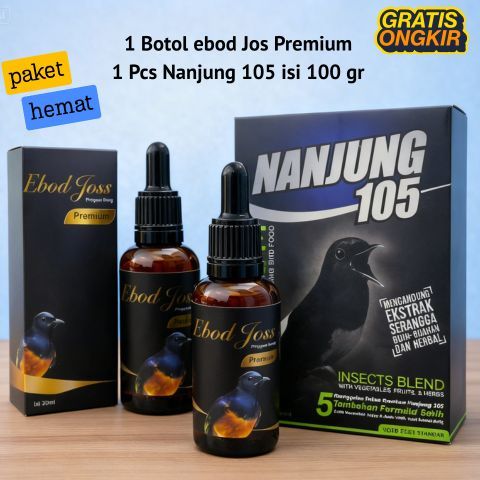 Ebod Jaya Paket Hemat Pakan Burung dan Vitamin EBod joss Premium dan Nanjung 105 isi 100 gr