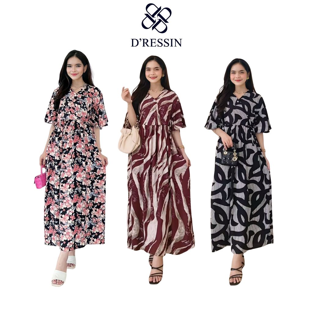 D'ressin - Daster Dress Kimono Busui kancing Depan Bumil Lengan Pendek Panjang Semata Kaki kekinian