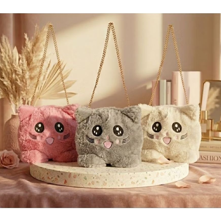 Tas Selempang Boneka Kucing Lucu