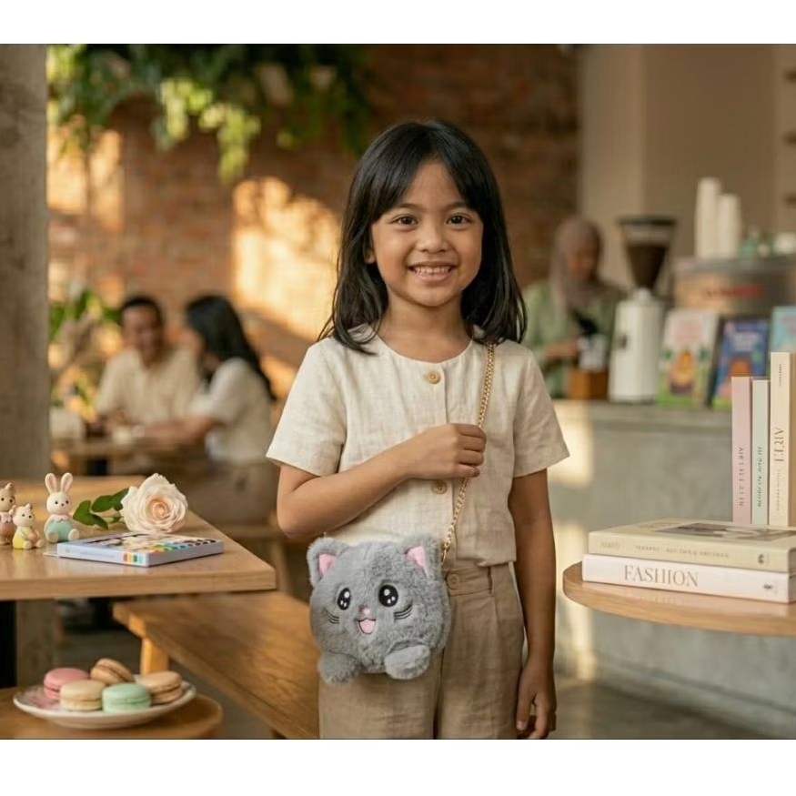 Tas Selempang Boneka Kucing Lucu