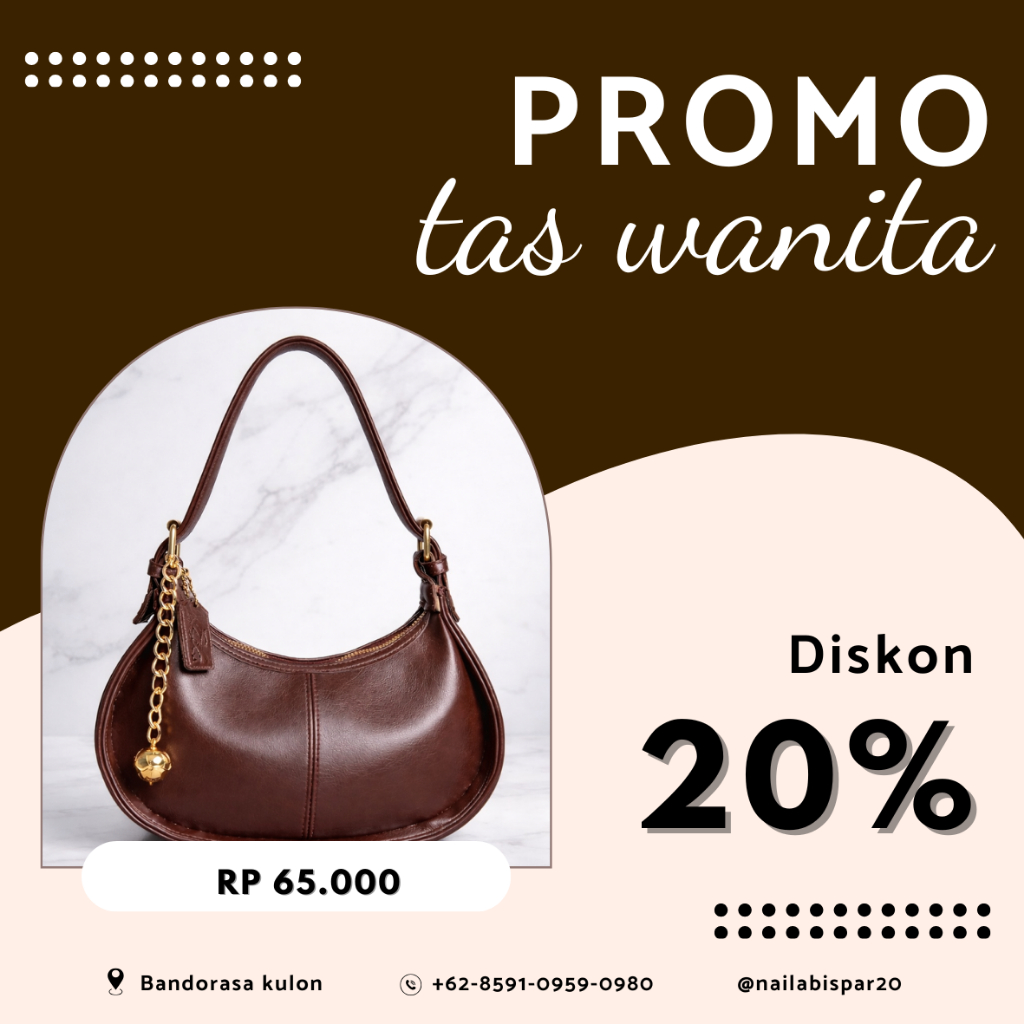 Tas Selempang Wanita Akaci ARUNA 09-8398 Bahan Lexus - Desain Elegan, 1 Ruang, Tali Dapat Disesuaika
