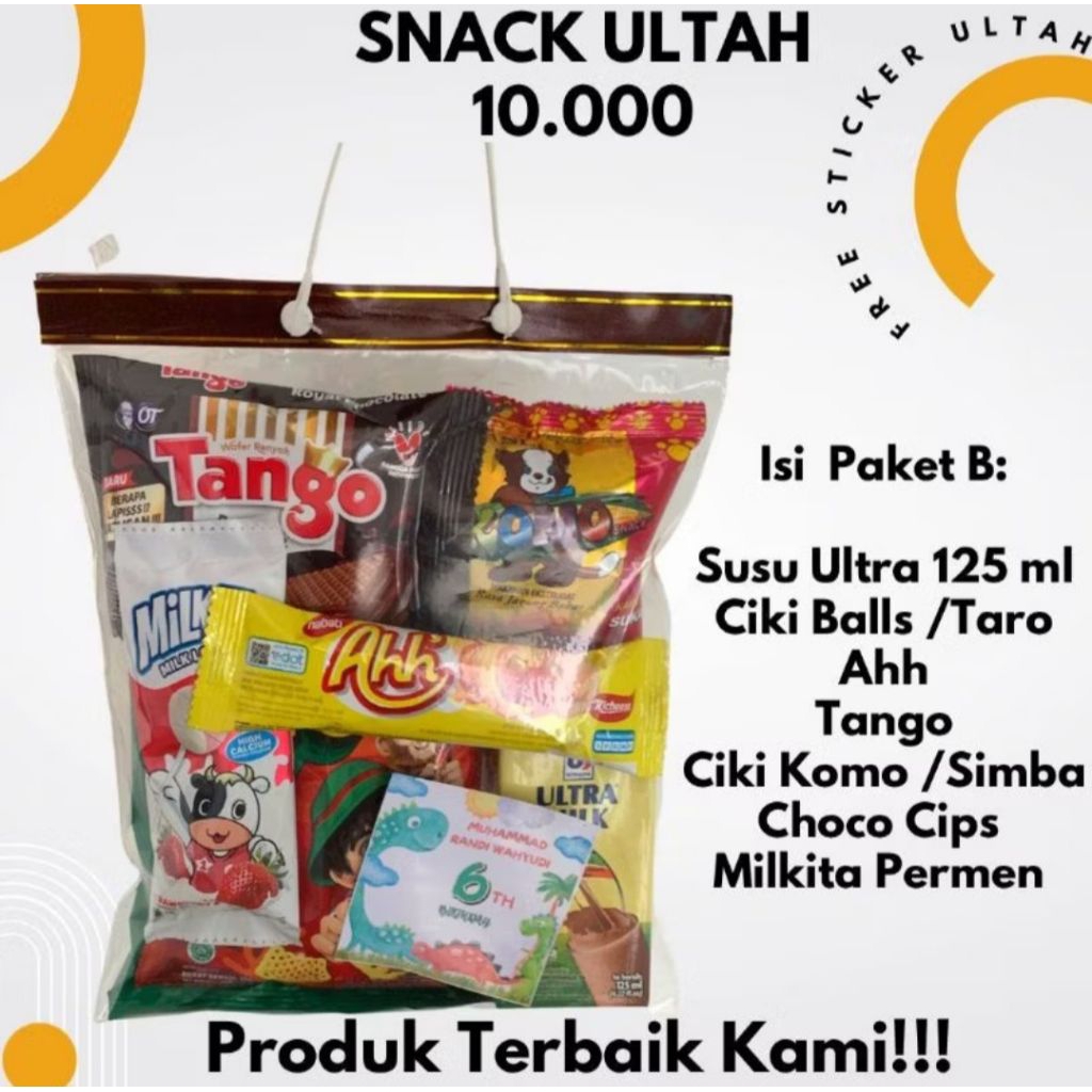 PAKET SNACK ULTAH MURAH LENGKAP DENGAN SUSU FREE STICKER BINGKISAN ULTAH ANAK LENGKAP