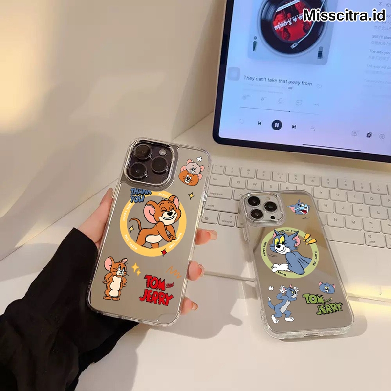 CUTE RAT AND CAT ANGRY MIRROR HEBE CASE FOR OPPO A3X A5 2025 A5X A6 A6X A9 A15 A16 A17 A18 A31 A36 A