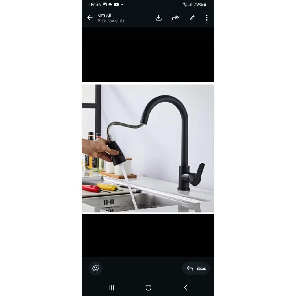 Kran Sink Tarik Keran Cuci Piring Fleksibel