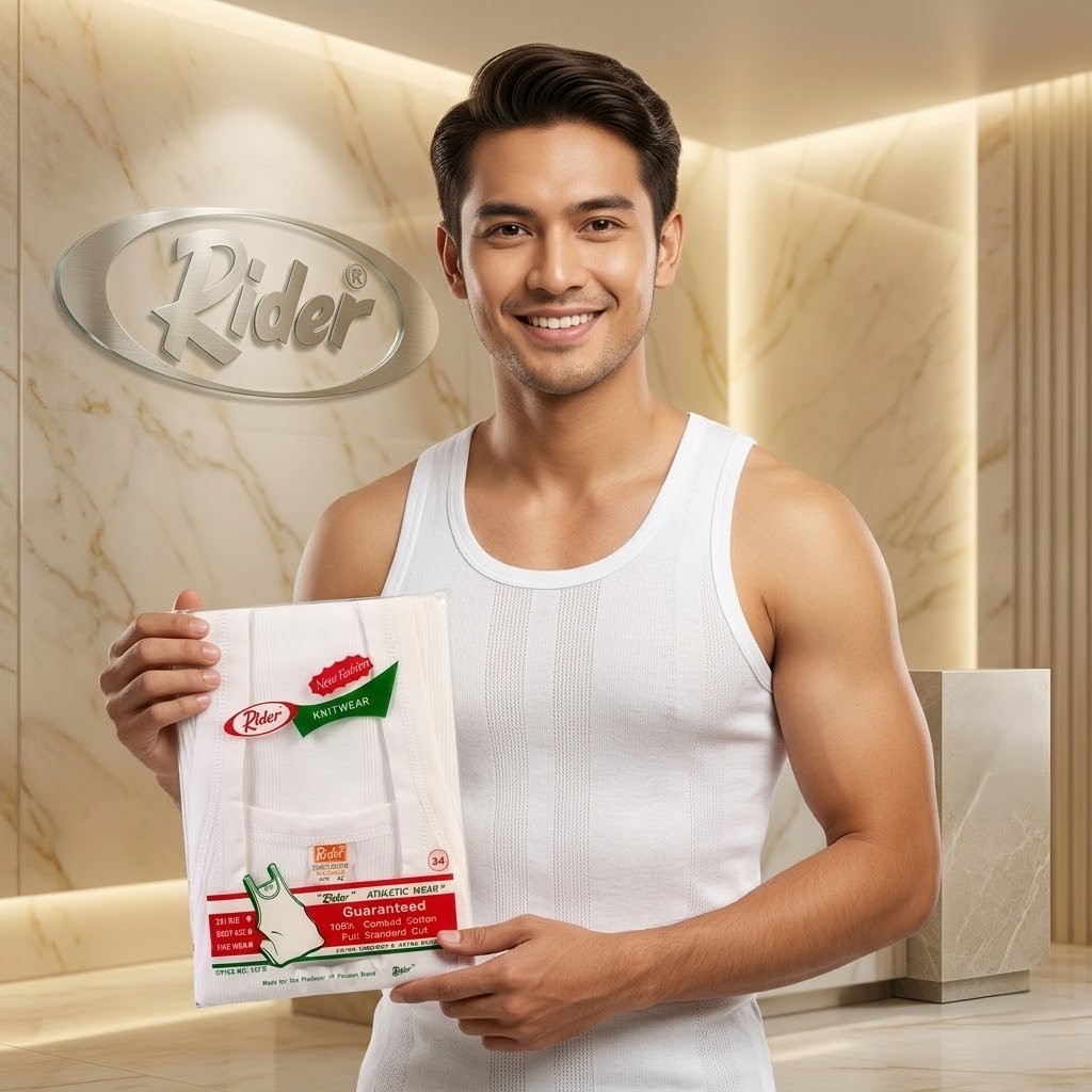 Singlet Pria Rider R123B Warna Putih Isi 3 Pcs | Kaos Singlet Rider Pria Putih Katun Nyaman Size : 3