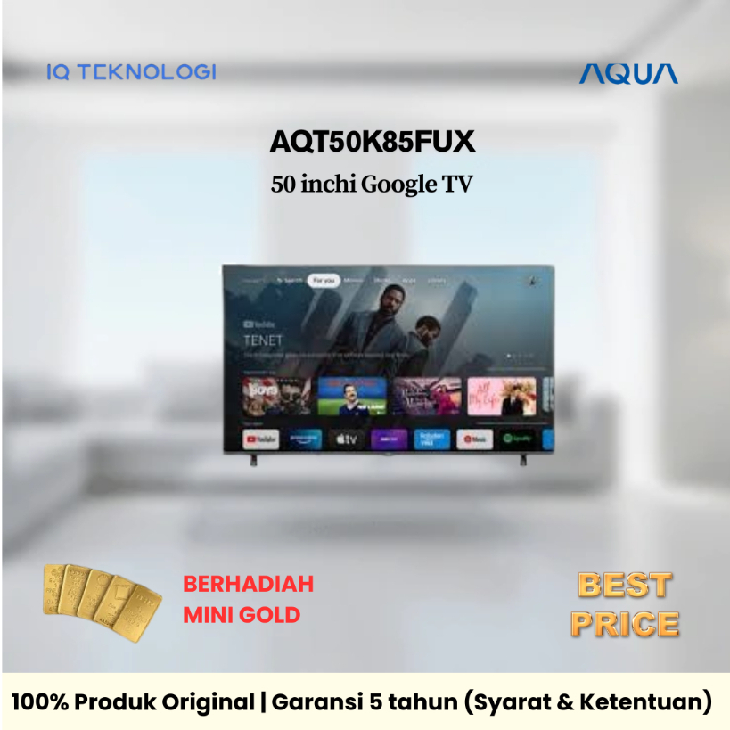 AQUA TV 50" UHD 4K HDR Google TV 50 Inch AQT50K85FUX Smart TV Android TV