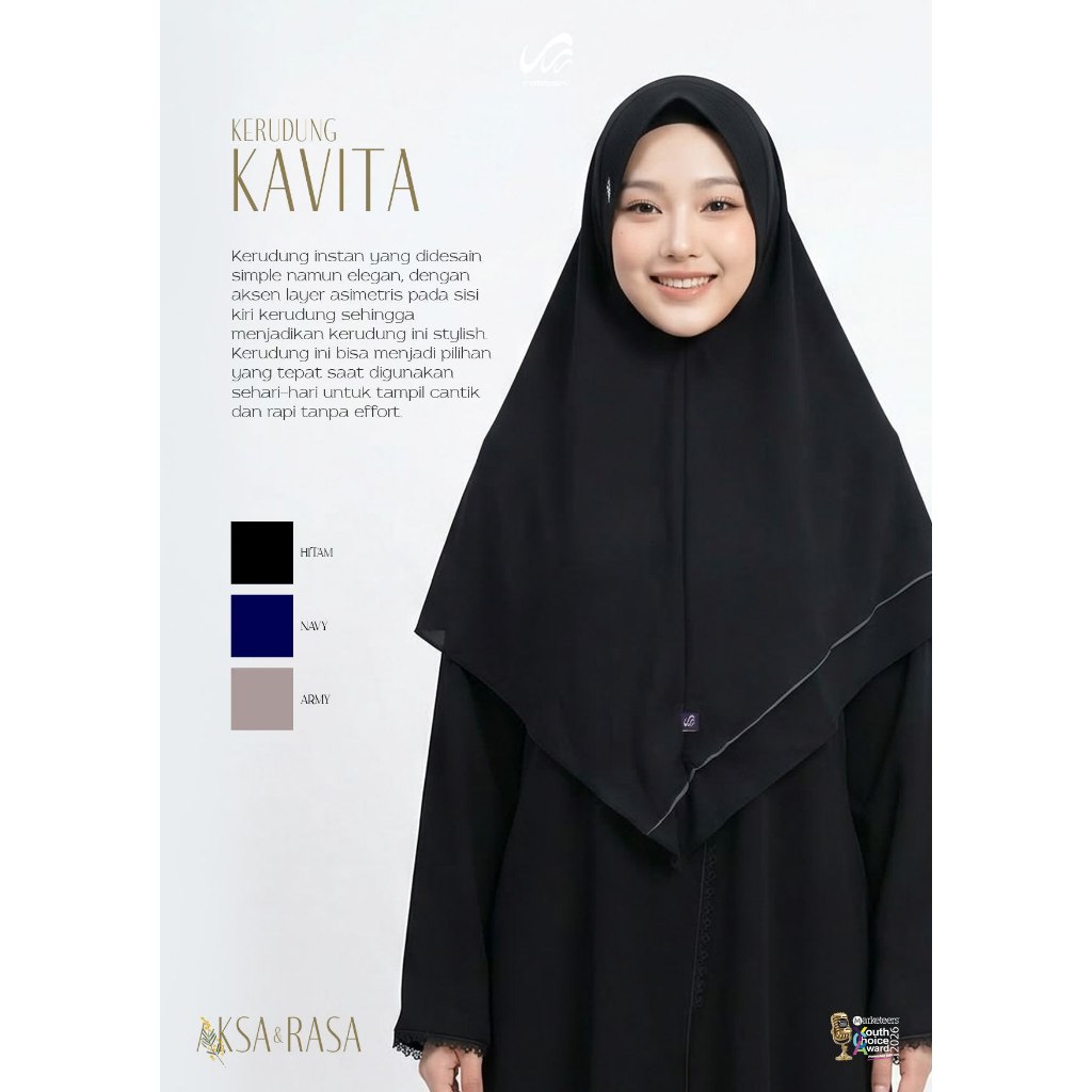 Kerudung Instan Dewasa Kavita | Kerudung Instan | Kerudung Rabbani | Kerudung Instan Rabbani [Ori Ra