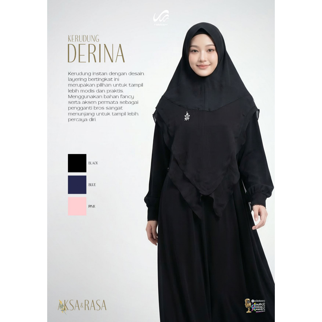 Kerudung Instan Dewasa Derina | Kerudung Instan | Kerudung Rabbani | Kerudung Instan Rabbani [Ori Ra