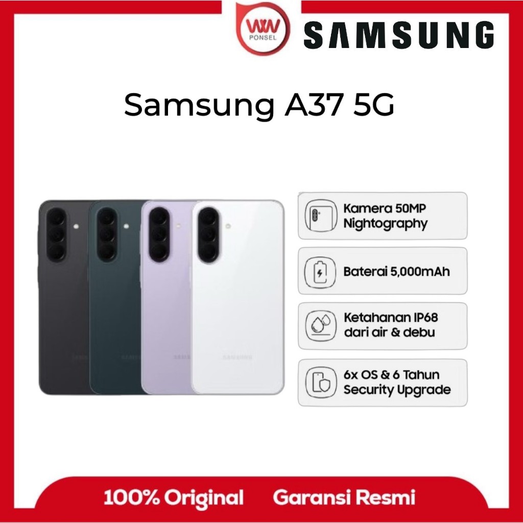 HP Samsung A37 5G Ram 8GB Internal 256GB Garansi Resmi