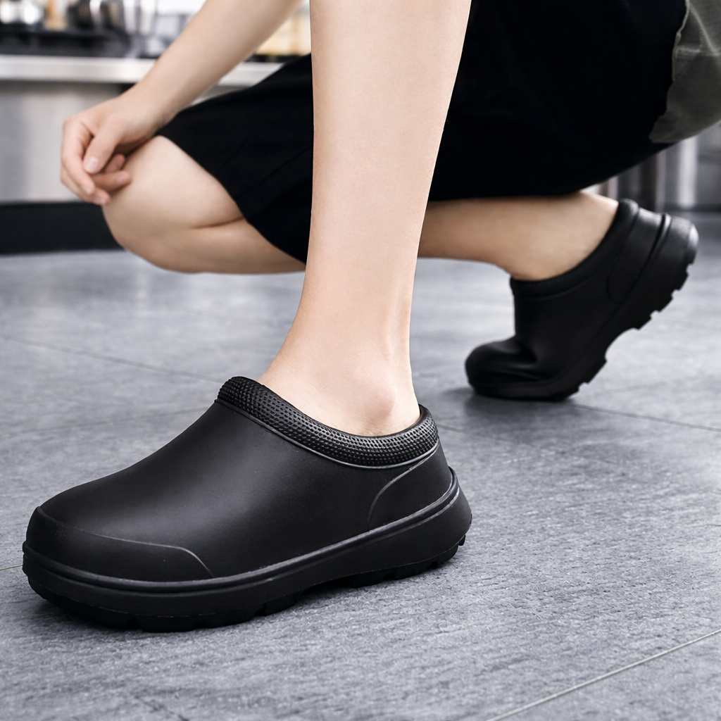 Sepatu Koki Profesional Pria Wanita Anti Minyak Anti Air Anti Licin Slip On Nyaman Sepatu Dapur Rest