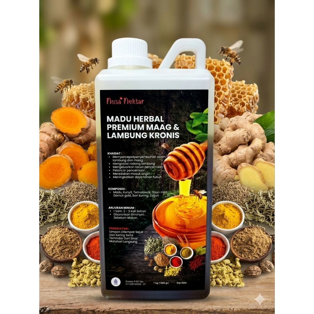 Madu Herbal Premium Maag & lambung kronis