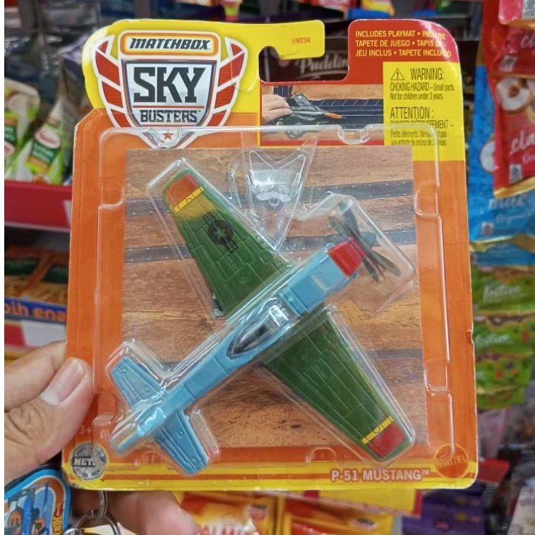 DIECAST PESAWAT MATCHBOX SKYBUSTER P-51 MUSTANG