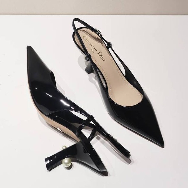 Christian dior tribales slingback pumps in black patent