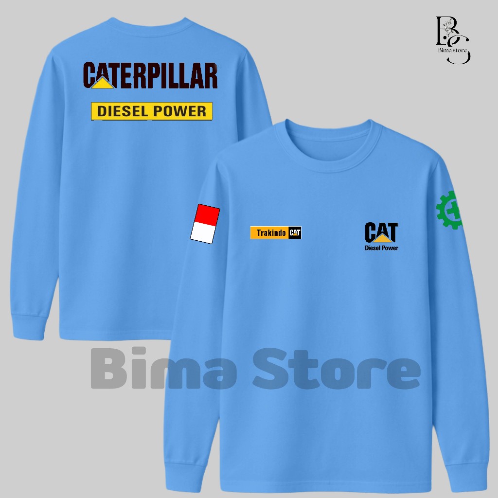 Kaos Pria CATERPILLAR LINE Operator Forklift Dewasa Baju Atasan Unisex